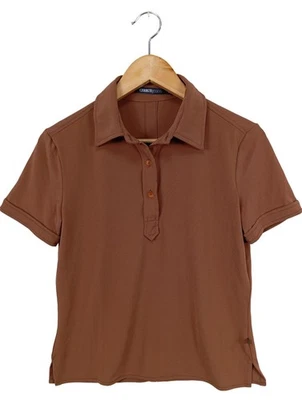 CERRUTI JEANS Camiseta tipo polo Mujeres Camisa Talla EU 38 marrón look casual - Imagen 1 de 4