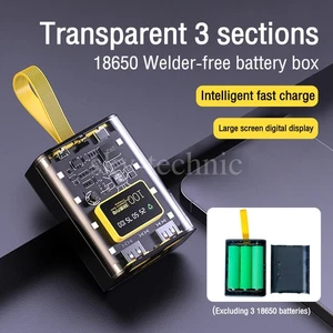 3x18650 Battery Power Bank Case Fast Charger Box With Night Light Free Welding - Picture 1 of 18