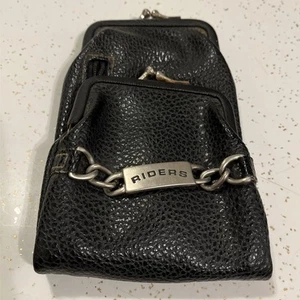 RIDERS Leather Snap Top Cigarette Case - Coin & Zippered Compartments- Black - Picture 1 of 5