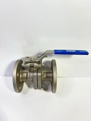 FNW 600B 3/4-inch 4 Bolt Flanged Full Port Stainless Steel 150# Ball Valve - Image 1 of 4