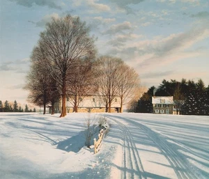 Timothy Barr Home Again Winter Snow Landscape Print  24x20.5 in - Picture 1 of 3