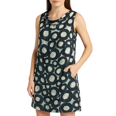 Vestido retro NY & Co talla 8 todo seda negro blanco capucha cuello espalda baja cremallera lateral Foto 1 de 4