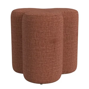 Homepop Clover Shaped Chenille Ottoman Rust 18.25"x18.25"x18.5" Comfort Relax - Picture 1 of 7