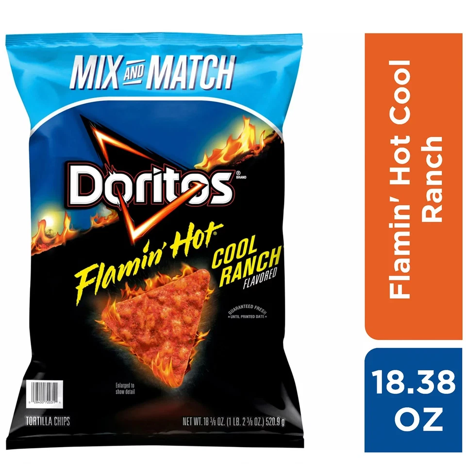 Chips de tortilla Doritos Flamin' Hot Cool Ranch, 18,375 oz. Foto 1 de 3