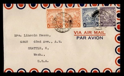 DR WHO 1947 BARBADOS CORREO AÉREO A EE. UU. M62492 Foto 1 de 2
