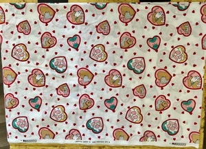 4.2 yds x 42" wide Sue Dreamer Valentine fabric w/animals in hearts lightweight - Picture 1 of 5