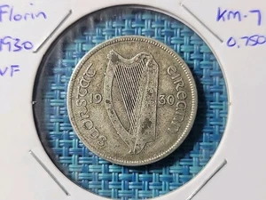 ๐ฎ๐ช Ireland Republic Florin  Silver Coin 1930 vf  0.750 KM-7  100825-2 - Picture 1 of 2