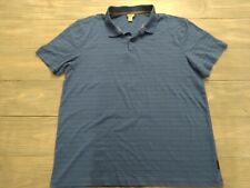 Calvin Klein Men's Polo Shirt Extra Large Short Sleeve Blue Black Striped XL