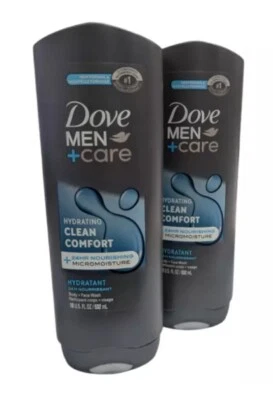 2 x 18 oz Dove Men+Care Clean Comfort Hydrating Gentle Face & Body Wash All Skin - Image 1 of 3