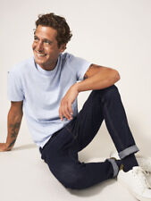 White Stuff Harwood Masculino Slim Fit Jeans Casual Mid Rise Elástica calças jeans