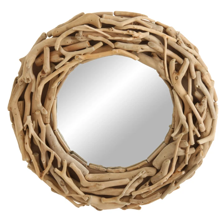 RAZ Imports~Decoración de espejo de casa de playa de madera~Casa de campo en mal estado elegante~Madera a la deriva como Foto 1 de 1