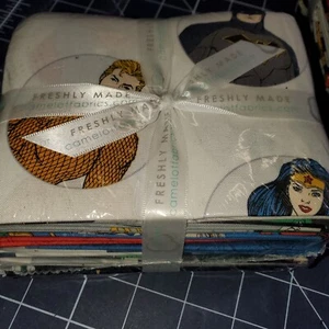 Justice League Fat Quarter 16pc Bundle 18 x 22 inches Camelot Fabrics - Picture 1 of 4
