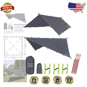 Portable 10ft x 10ft Ultralight Rain Fly Tarp - Weather Protection for Outdoors - Picture 1 of 8