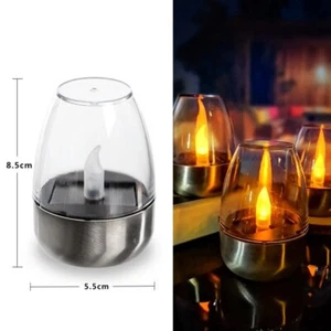 Solar Tee licht Flammen los LED Solar Kerze Tropea in und Transparent mit Akku - Picture 1 of 7