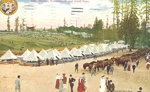 VIntage Postcard-X95, Military Encampment and South Gate, Seattle WA Expo.1909 - Picture 1 of 2