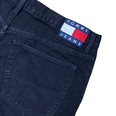 Jeans de mezclilla vintage Tommy Hilfiger Big Flag para hombre talla 38x30 negros Foto 1 de 4