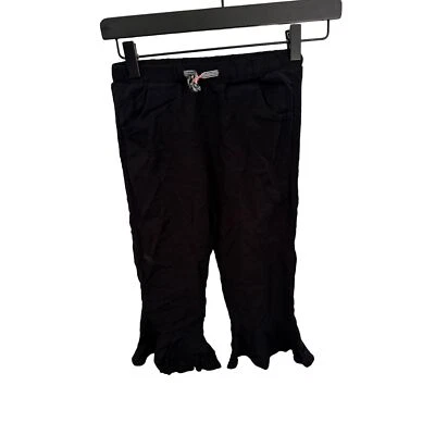 Girls black ruffle ankle pants size 6 - Image 1 of 4