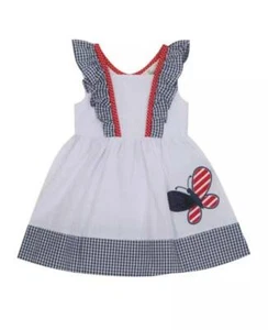 Rare Editions Patriotic Butterfly Seersucker Dress Set 12 18 24 Months - Picture 1 of 1