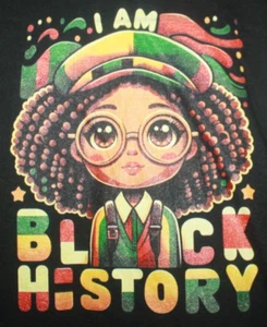 I Am Black History Girl Black History Youth Unisex T-shirt Sz S Atleisure NWT - Picture 1 of 4