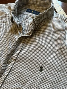 Ralph Lauren Shirt Men's Cream Beige Check Long Sleeve Button Down XL - Picture 1 of 7