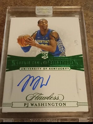2019 Flawless Collegiate PJ Washington 1/5 Emerald/Rookie Gem Signature/Encased  - Image 1 of 4