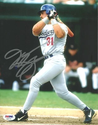 HOF Mika Piazza Signed Auto 8x10 Photo PSA/DNA Sticker Dodgers Mets - Image 1 of 2