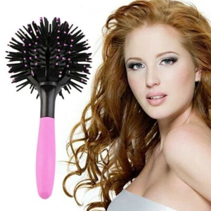 360° 3D Runde Kugel Locken Haarbürste Ball Styling Kugel Massage Kamm Werkzeug - Bild 1 von 7