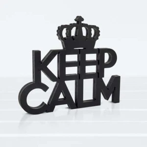 Targa in Legno Keep Calm Scritta da appoggio Scritta arredo casa camera moderna - Picture 1 of 12
