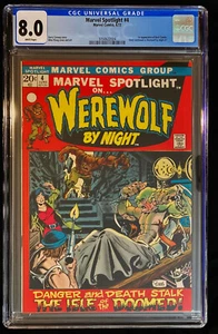1972 Marvel Spotlight #4 CGC 8.0 White Pages Werewolf By Night 1st Buck Cowan - Picture 1 of 6
