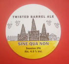 TWISTED BARREL Brauerei SINE QUA KEIN Handwerk Bierpumpe Fass Schrift Ale Abzeichen Coventry