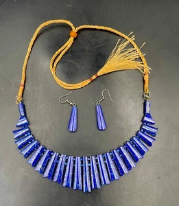 beautiful natural blue lapis lazuli handmade necklace from Badakhshan Afghanista - Picture 1 of 10