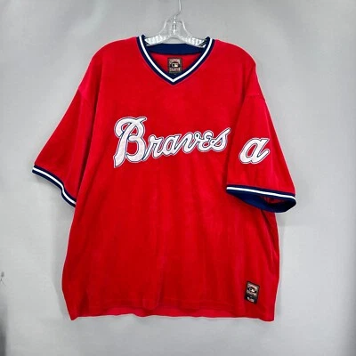 VTG Atlanta Braves Jersey G-III Carl Banks Cooperstown Velour Throwback 3XL - Image 1 of 4