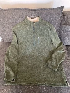 Woolrich Vintage Pullover Herren XL Grün Pulli 1/4 Zip - Bild 1 von 3