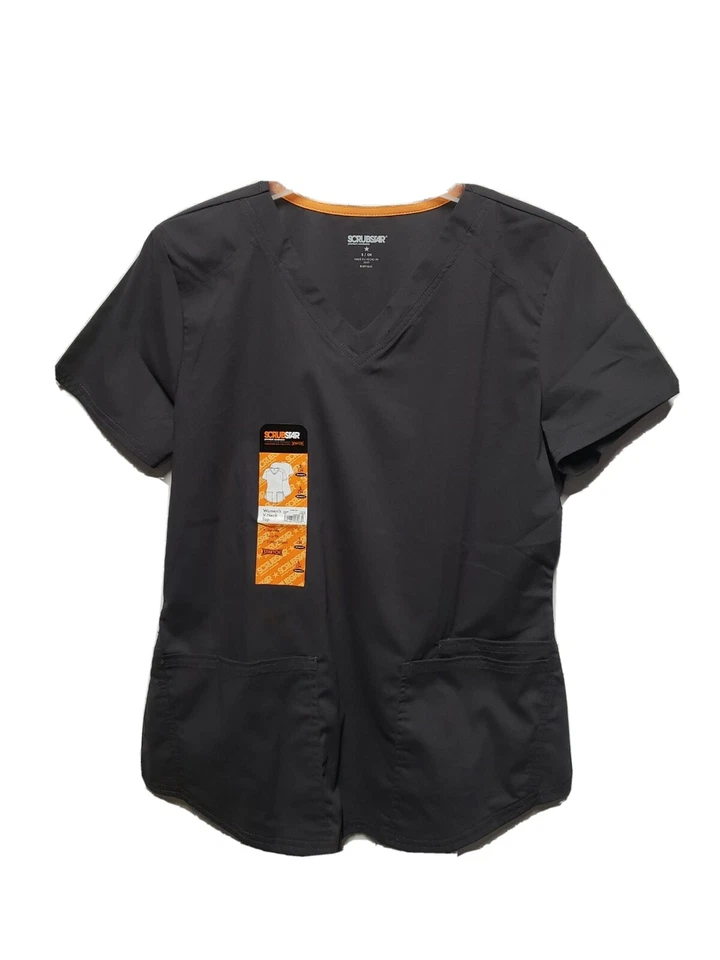 Scrubstar Women's Scrub Top Core V-Neck Pewter Color Size Small