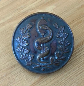 Original WW1 French Army Health Officer Button - SUPERIEUR - RARE - Bild 1 von 2