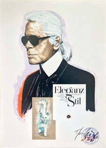 Thomas Jankowski " Karl Lagerfeld " Mischtechnik  handsigniert NEU - Bild 1 von 1