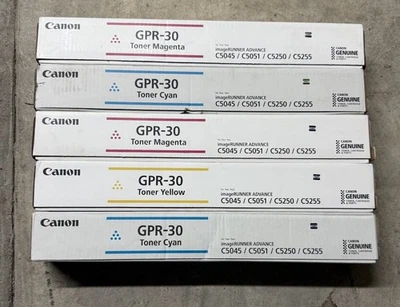 LOTE DE 5! TONER ORIGINAL CANON GPR-30 CIAN/MAGENTA/AMARILLO (IR-ADV C5045) Foto 1 de 3