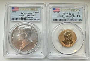 2015 P JFK Coin & Chronicles Set NGC MS69 & PF69 First Strike-INV#7904 - Picture 1 of 6
