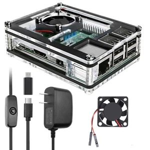 Miuzei Raspberry Pi 3 B+ Case with Fan Cooling, Pi 3B Case with 3 Pcs - Afbeelding 1 van 9