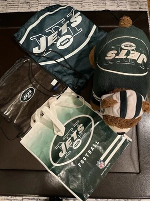 Pillow Pets NY Jets + Bolso de Estadio Transparente, Bolso de Mano + Mochila con Cordón Foto 1 de 4