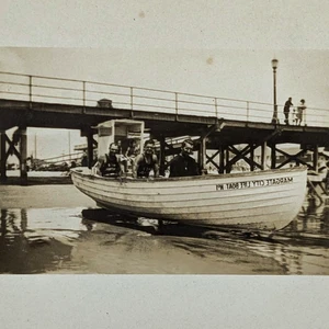 Vintage Photo Margate City Lifeboat Number 1 Hunky Lifeguards NJ Snapshot - Picture 1 of 5