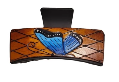 Ручной работы из натуральной кожи двойной стороне инструмент Jumbo волос коготь зажим - Изображение 1 из 4