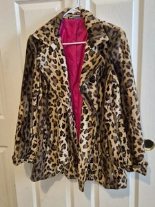 Anchor Blue Leopard Print Belted Coat (M) - Picture 1 of 10