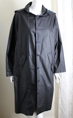 Lovely AS IS Eskandar Sz 1 Runs 0 S M L Black Gorgeous Waxed Car Coat Jacket - Image 1 of 4