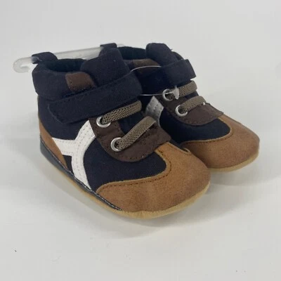 Carter’s Boys Black And Brown Slip On Casual Sneakers Size 3-6m New - Image 1 of 4
