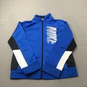 Nike Kids Jacket Sweater Medium Blue 6 Black Full Zip Sweatshirt Casual - Picture 1 of 11