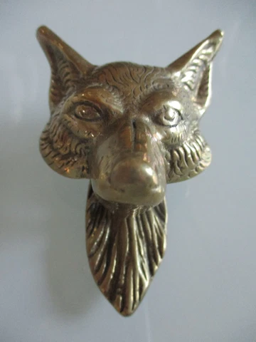 Old Solid Brass Fox door knocker Cover