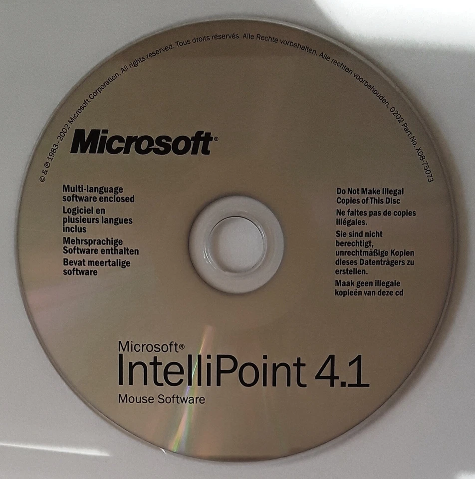Microsoft IntelliPoint 4.1 Mouse Software ~ BRAND NEW ~ Part No. X08-75073 - Image 1 of 1