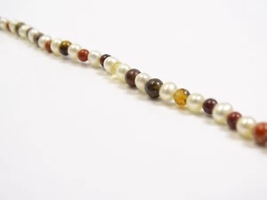 White Women's Bead Chain - No Closure - Vintage - L. 840mm - Picture 1 of 4