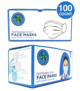 Premium Disposable Face Masks | 3-Ply, Non-Woven, Breathable, Blue (100 PCS) - Picture 1 of 11